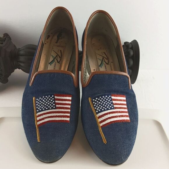 Ros Hommerson denim and leather flag loafers - Picture 1 of 17